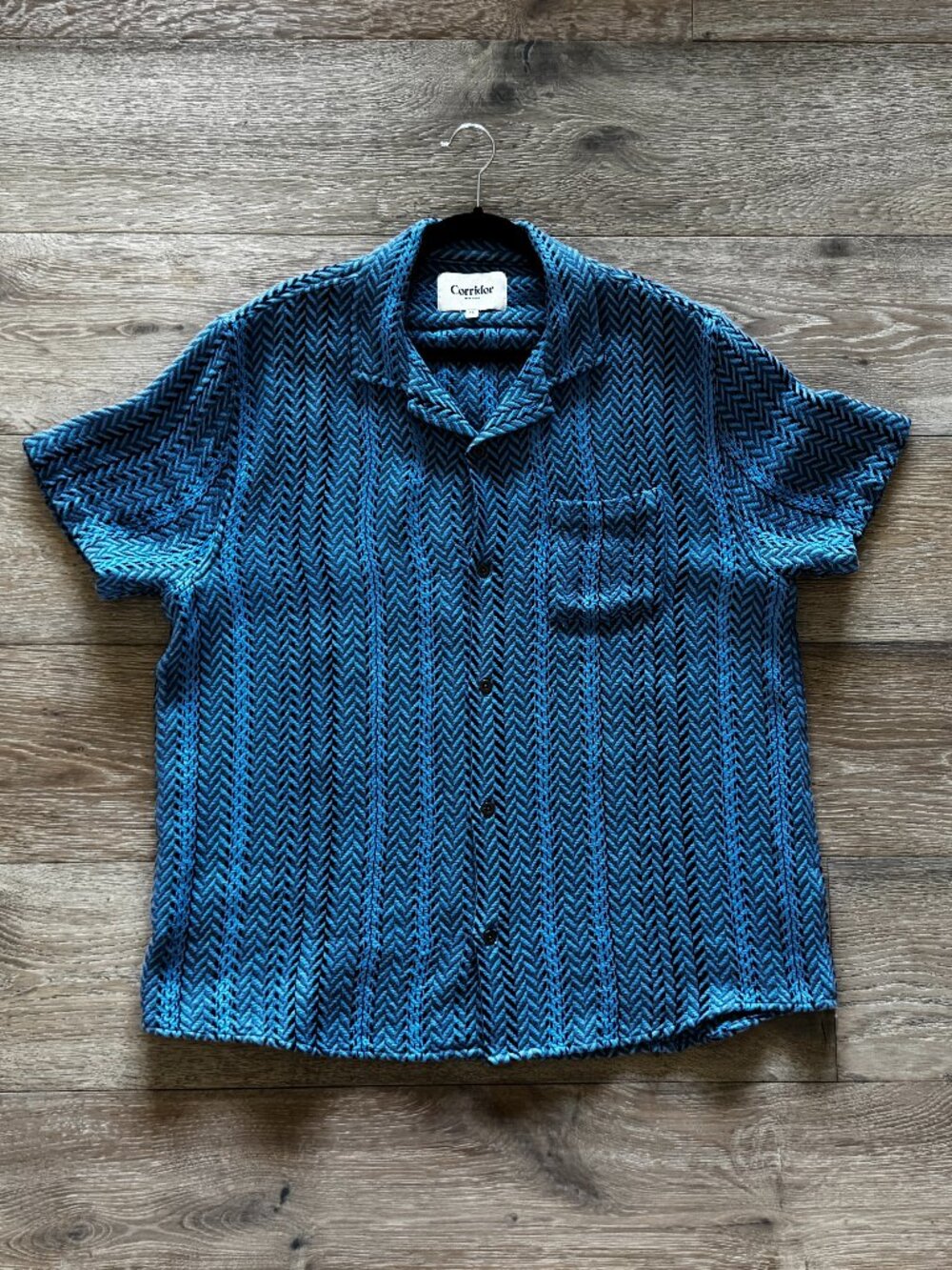 Corridor NYC Acid Plaid Trance Blue SS XL X-Large EUC $215